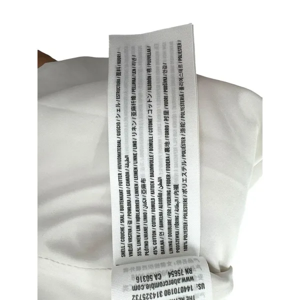 Abercrombie & Fitch Linen Blend Blazer Double Breasted Ivory‎ Women's Size Small - Image 5