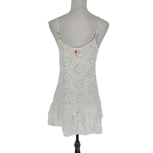 Maaji White Eyelet Spaghetti Strap Swim Cover-Up Dress Size S‎ - Image 8