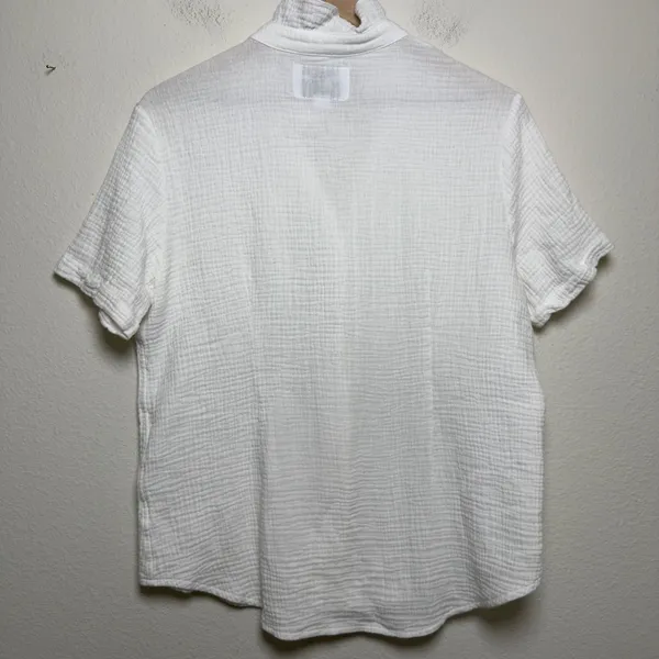 The Shirt Rochelle Behrens Women Cotton Gauze Button Down Medium White Luxury‎ - Image 7