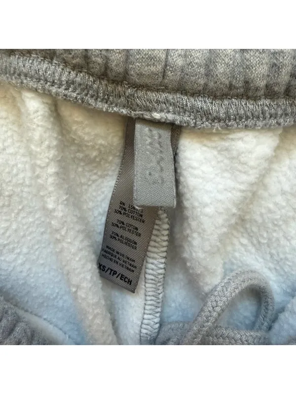 Skims Classic Jogger Cotton Fleece Sweatpants Loungewear Gray Women's Size XS - Image 5