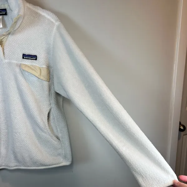 Patagonia Retool Snap T Pullover Sweater Jacket Off White Pocket Womens Sz Small - Image 8