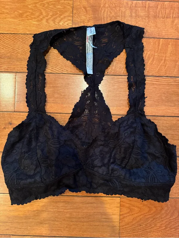 Intimately Free People Black Lace Racerback Bralette L - Image 2