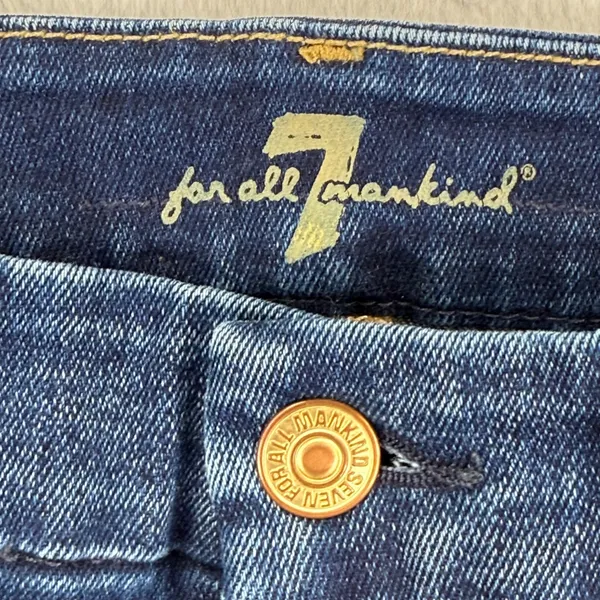 7 For All Mankind The‎ Super High Waist Skinny Jeans Dark Wash Size 25 - Image 6