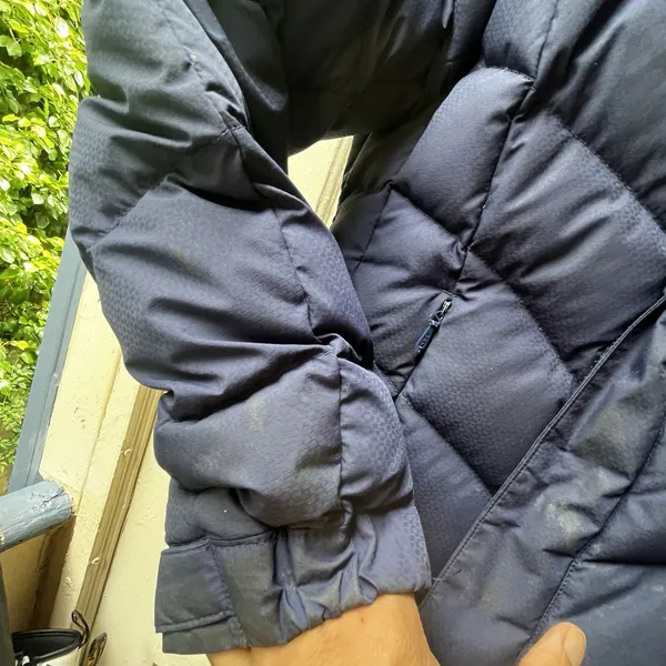 The North Face Goose Down Jacket XS Navy Puffer 600 Fill Hooded Coat Outdoors - Image 9