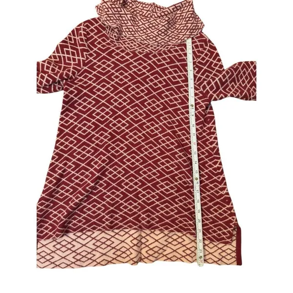 Anthropologie Moth Cowled Galena Pullover‎ Red Motif Sz small - Image 8