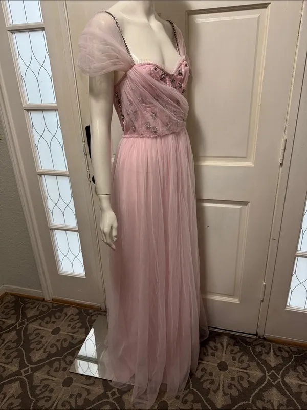 LoveShackFancy Dantine Ballet Embellished Tulle Evening Gown Maxi Dress S 14 - Image 10