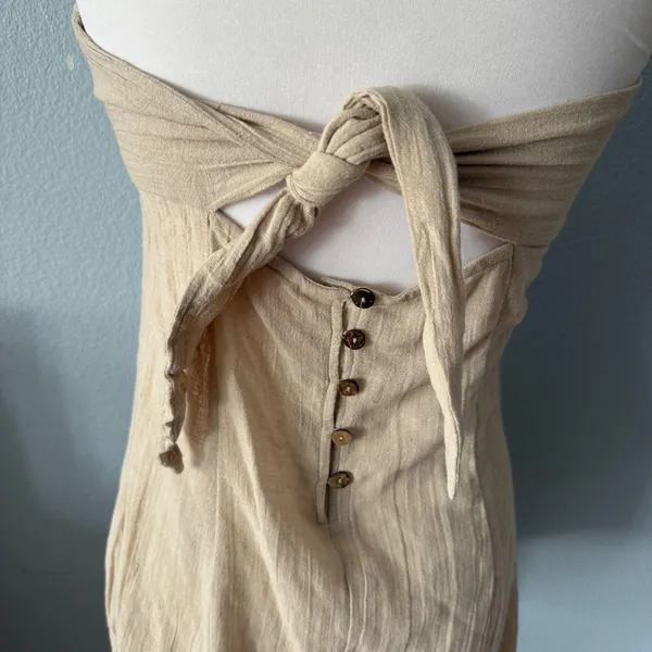 Free People Boogie Down Linen Mini Dress Size Medium - Image 8