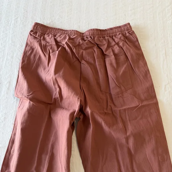 Women's Pull On Drawstring Waist Below Knee Wide Leg Capri Size L #260664 - Image 7