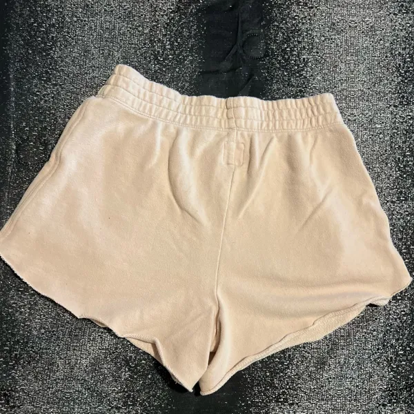 Womens small Aerie Raw Hem Fleece Lounge Shorts-Beige - Image 2
