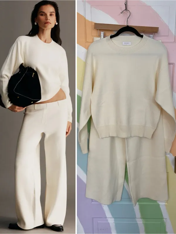 NWOT MESHKI Lauren Knit Trouser & Braxton Cozy Jumper Sweater Set in Ivory 🧡🎀 - Image 2