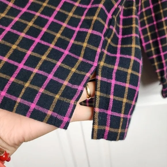 Madewell Plaid Flannel Boxy Shirt Crop Top Size M - Image 11