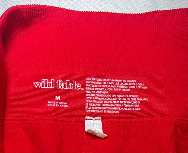 NWT Wild Fable High Rise Seamless Slim Biker Running Red Hot Shorts Size M - Image 6
