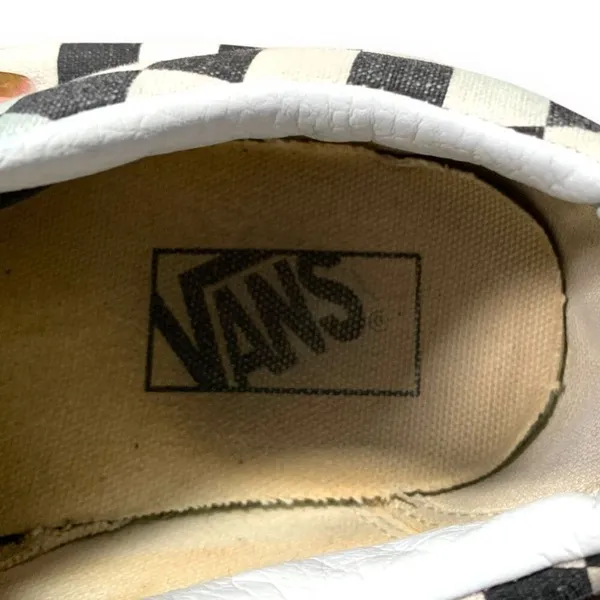 Vans Old Skool Platform Checkerboard Black White Suede Sneakers Woe 8.5 Classic - Image 9