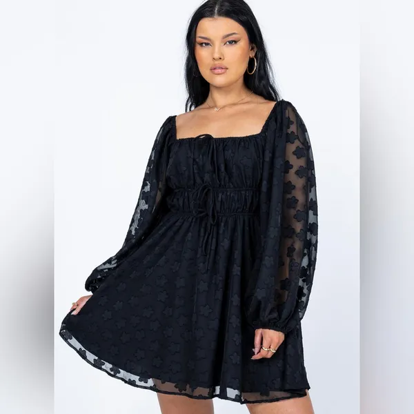 Princess Polly Alisha Long Sleeve Mini Dress in Black Size 4 New with tag - Image 2
