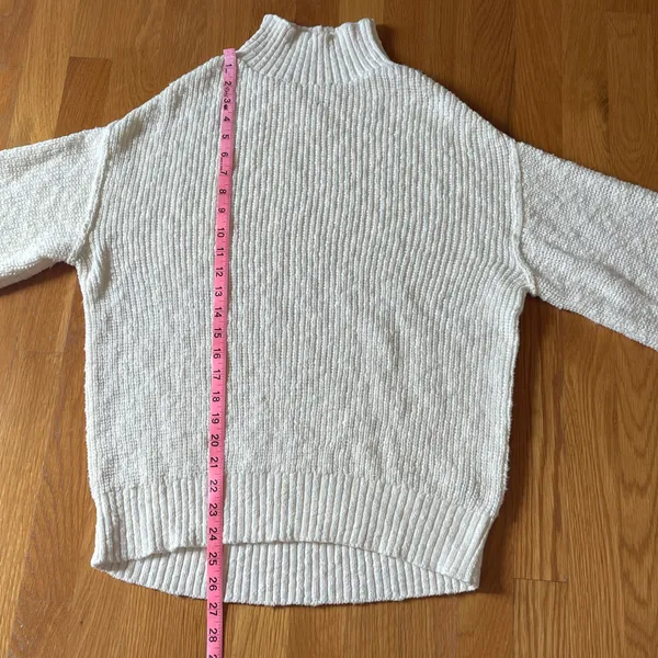 NWT Aerie Ivory Cream Mock Neck Sweater Women’s M 100% Cotton $64.95 - Image 7