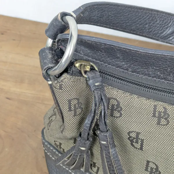 Dooney & Bourke Signature Leather & Canvas Shoulder Bag - Image 10