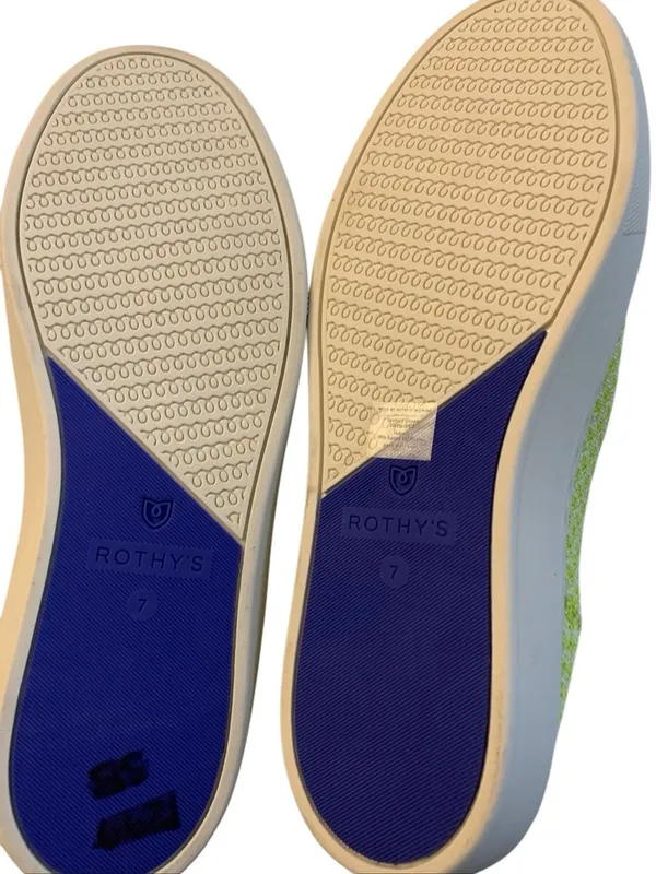 Rothy's the slip on honeycomb electric yellow shoes women's size 7 like new - Image 6