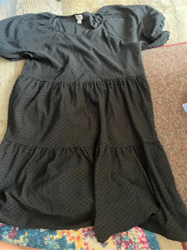 J crew Black Swiss Dot Puff Sleeve dress - Image 3