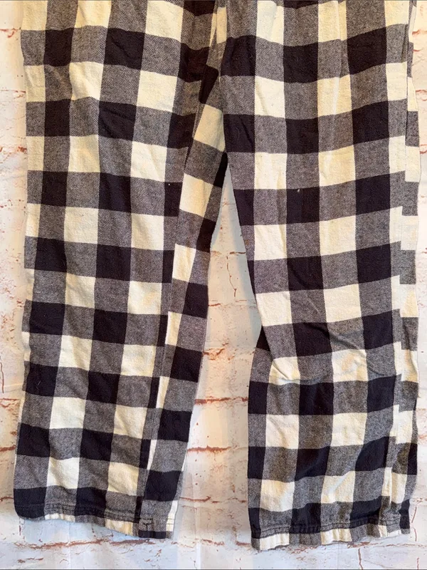 Columbia Black White Buffalo Check Small pajama Pink Drawstring waist pull on - Image 3