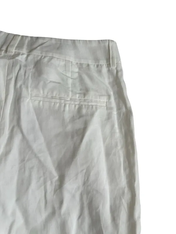 ANINE BING Candice White High Rise Linen Blend Shorts Size 40 US 10 - Image 4