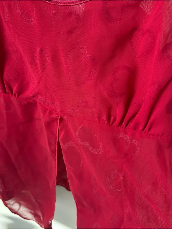 Gilligan & O'Malley Red Sheer Lingerie Top - Image 2