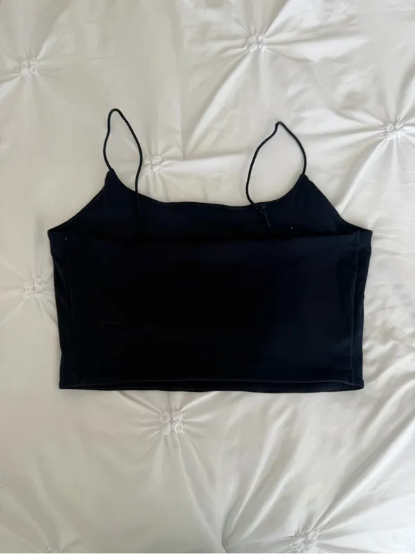 Garage Black Spaghetti Strap Crop Tank - Image 2