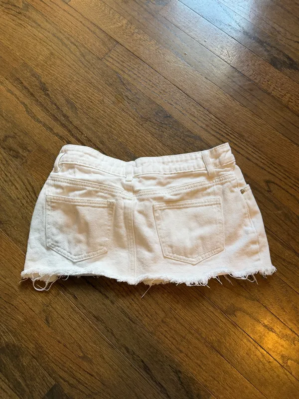 Edikted White Jean Skirt - Image 3
