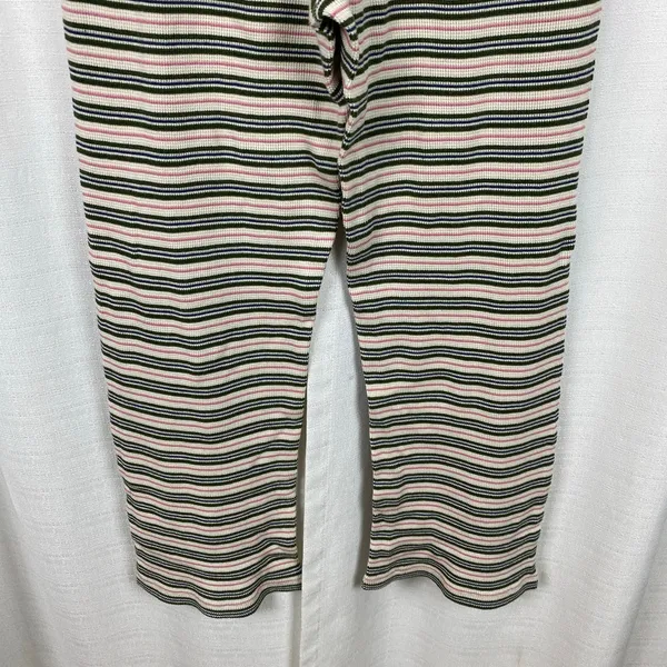 Sundance Cream Green&Pink Stripe Dina Waffle Knit Sleep Pants Sz.S - Image 10