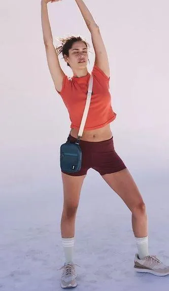 NWT Free People Good Karma Running Shorts Color: Oxblood Size M/L - Image 2