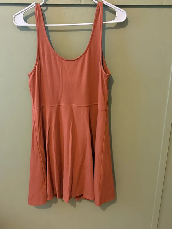 American Eagle Rust Sleeveless Athletic Skater Dress - Image 3