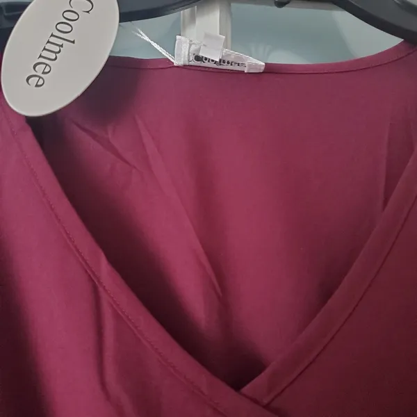 COPY - Maternity Coolmee burgundy button down dress size Large New never worn b… - Image 3