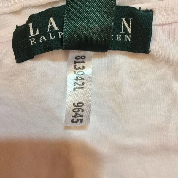 Y2K Lauren Ralph Lauren monogrammed white t shirt large - Image 9