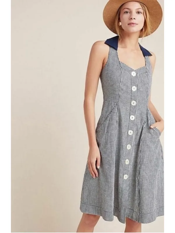 Anthropologie Camelia Gingham Dress Women’s Size 4 - Image 5