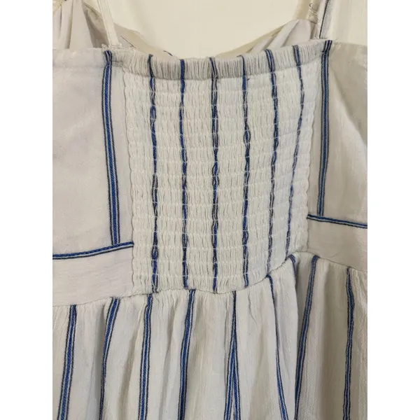 American Eagle Striped Bustier Jumpsuit‎ Blue White Wide Leg Small - Image 5