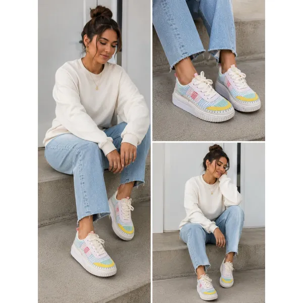 Dream Paris Women’s Dream Pairs Multicolor Platform Sneakers size 8 - Image 2