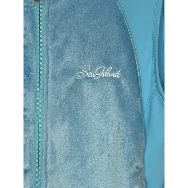 Peter‎ Millar Full Zip Fleece Vest Womens M Blue Sea Island Golf Warmth Hybrid - Image 8