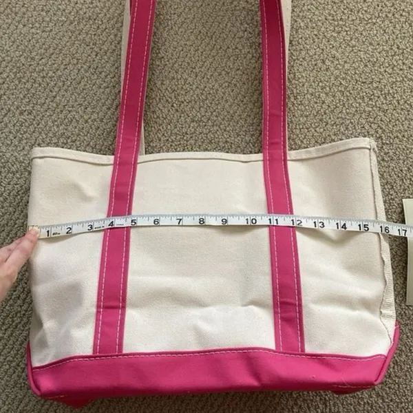 NEW L. L. Bean Boat and Tote Medium Shoulder Bag Long Handles Peony Pink NWT - Image 12