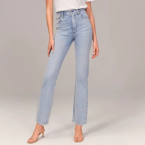 Abercrombie & Fitch The Ankle Straight Ultra High Rise‎ Jeans Light Wash 24Short - Image 6