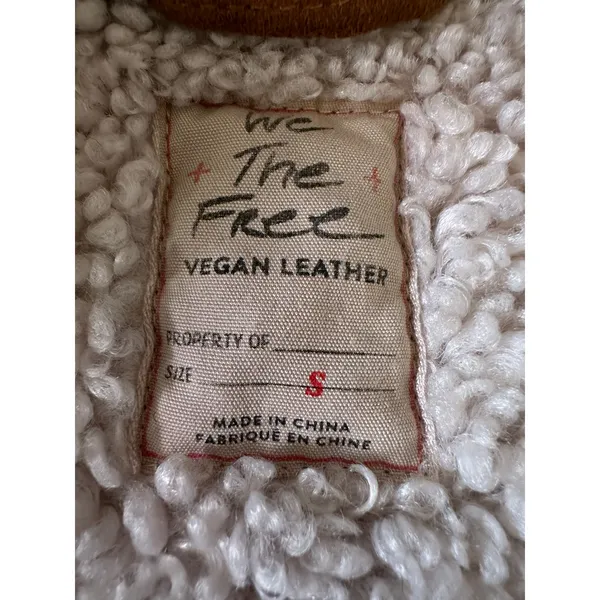 Free People Western Bohemian Vegan Suede Exchange Shearling Jacket Coat Small - Image 9