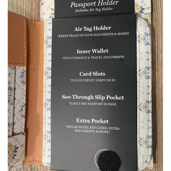 Martha Stewart Floral Passport Holder Elegant Travel Organizer Air Tag Holder - Image 7
