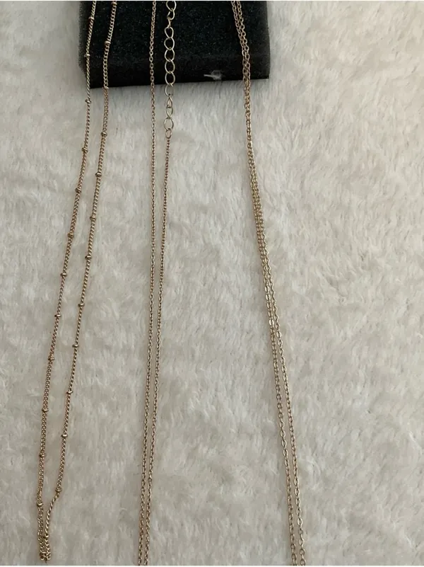 Aura Gold Layered Pendant Necklace Set with Medallion and Crystal - Image 3