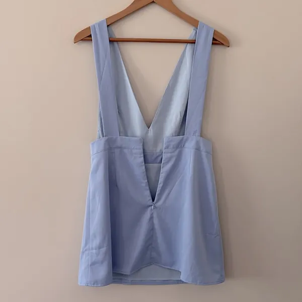 New Superdown Kaelyn Pinafore Mini Dress‎ Light Blue Size M - Image 7