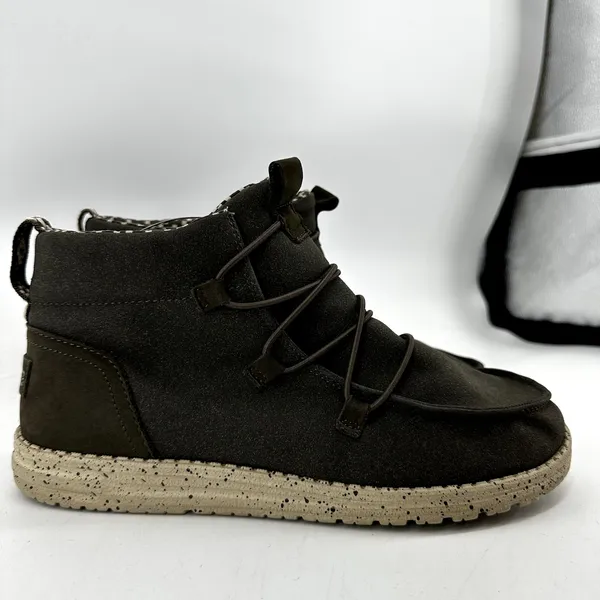 Hey Dude Lea Shoes High Top Pull On Drawcord Laces Lightweight Coffee 10 - Image 3