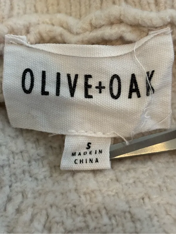 Olive & Oak Cream Cable Knit Half Zip Mock Neck Sweater Dress Small - Image 5