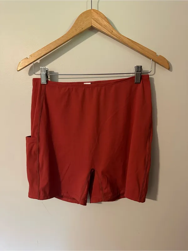 NWOT Halara high waist yoga shorts red - Image 2