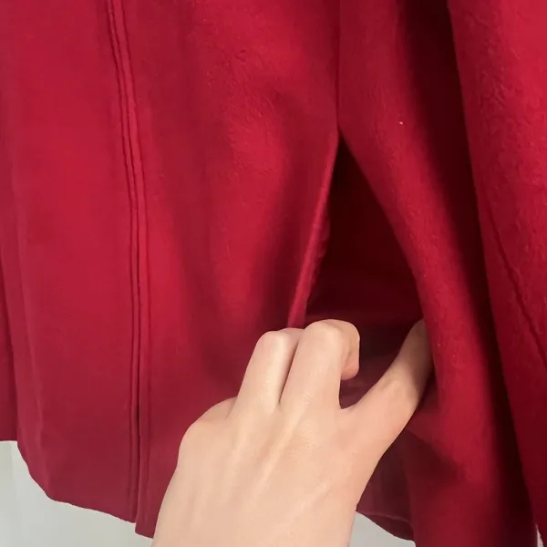 Vintage Wool Cashmere Jacket Red Y2K 90s Petite Sophisticate Size 14 - Image 3