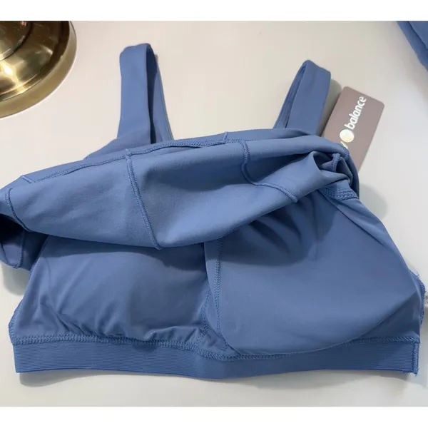 Harmony & Balance Blue Activewear Set Crop Top High Waist Leggings NWT‎ Small - Image 9