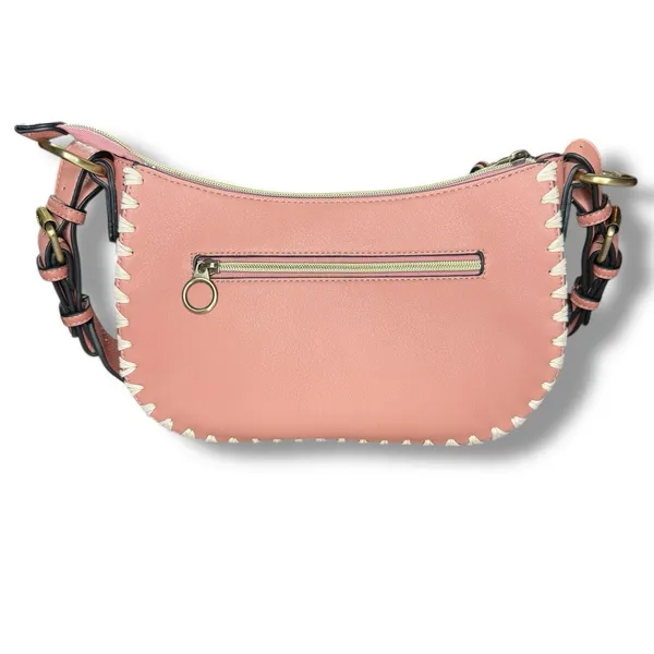 New Sondra Roberts Vegan Leather Tote‎ Shoulder Bag Top Handle Pink Whipstitch - Image 5