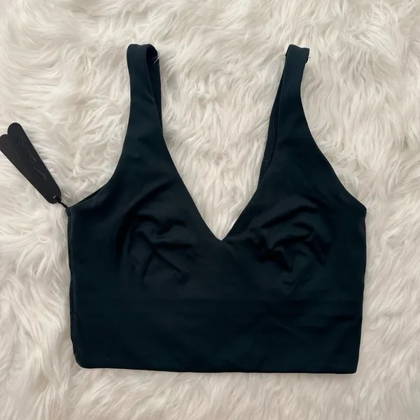 Nike Skims Matte V-Neck Longline Bra Dark Teal Size Small - Image 4