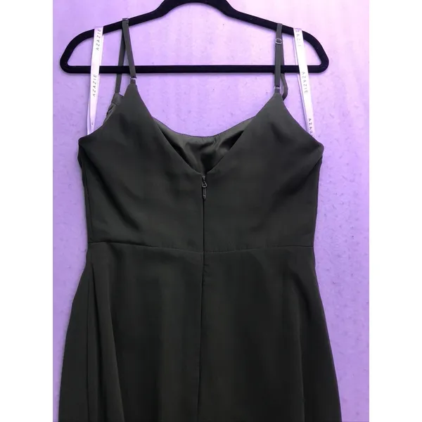 Azazie Maxi Dress Women A4 Olive Green Chiffon Cowl Neck Bridesmaid Formal - Image 8